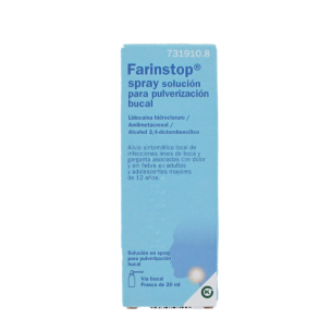 FARINSTOP SOLUCION PARA PULVERIZACION BUCAL 1 FRASCO 20 ml
